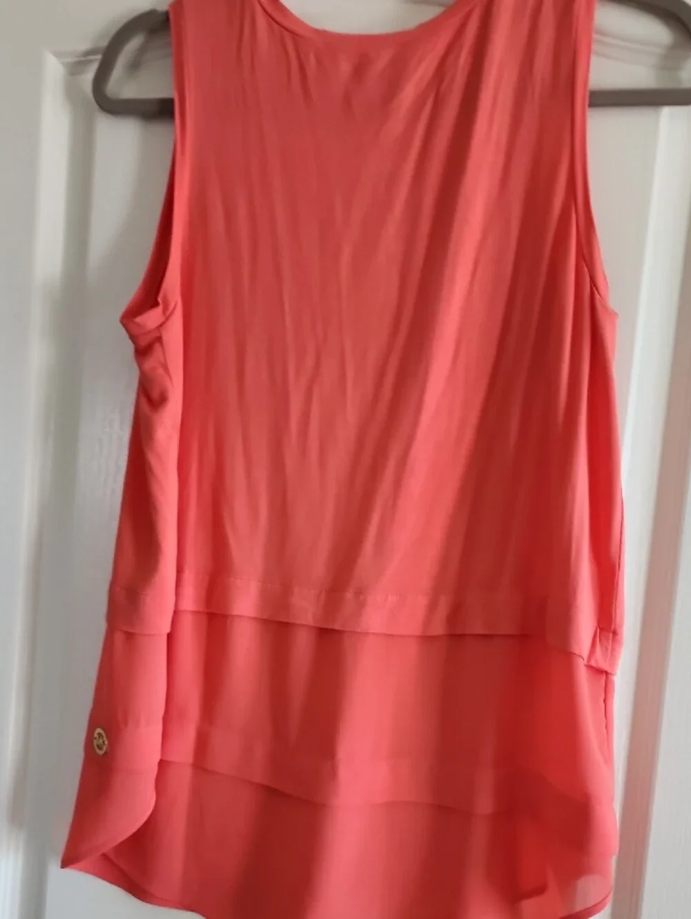 Michael Kors Coral-Pink Layered Sleeveless Top